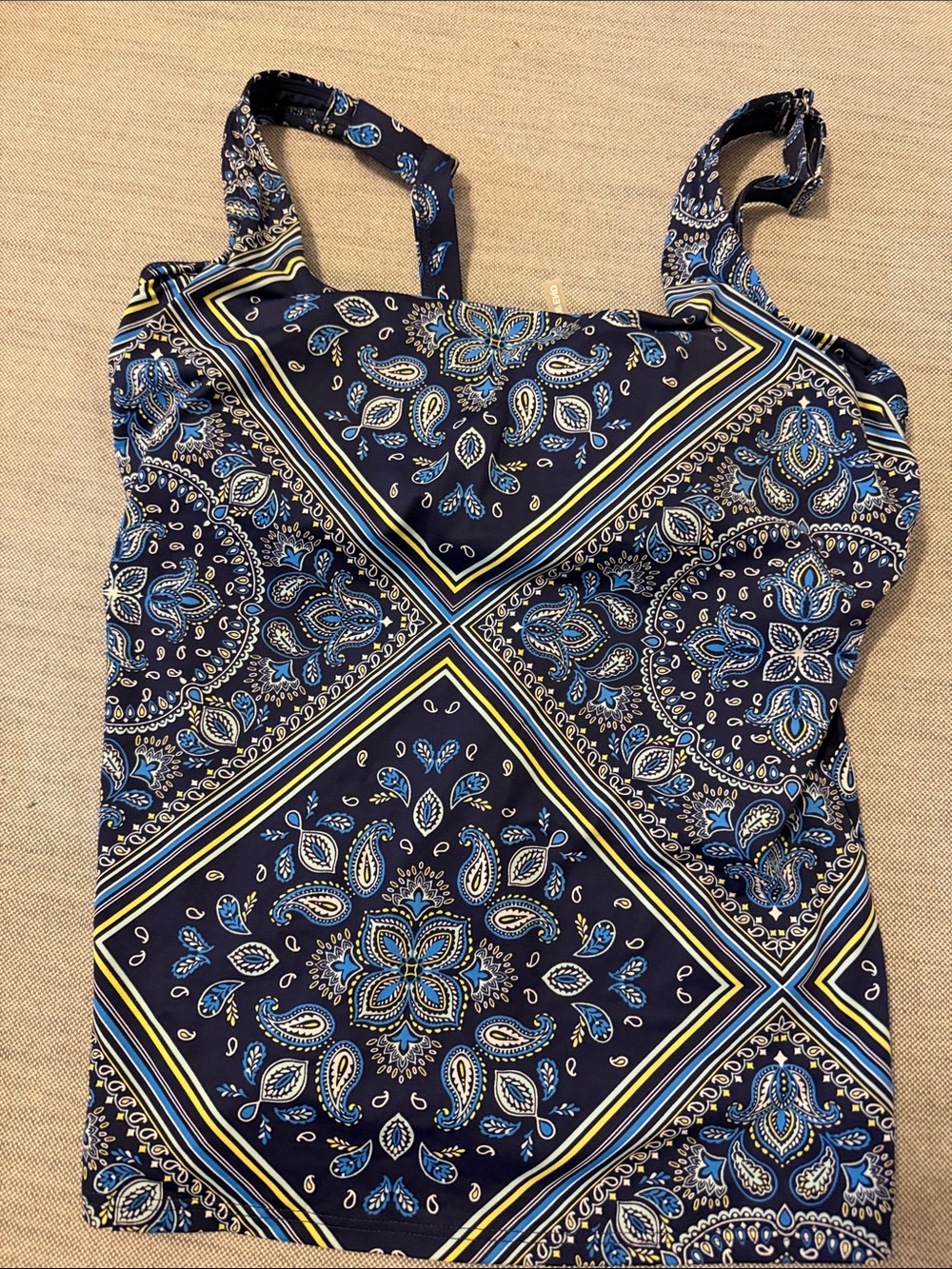 Lands' End Navy Blue Paisley-Print Camisole